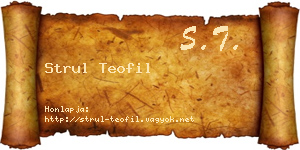 Strul Teofil névjegykártya